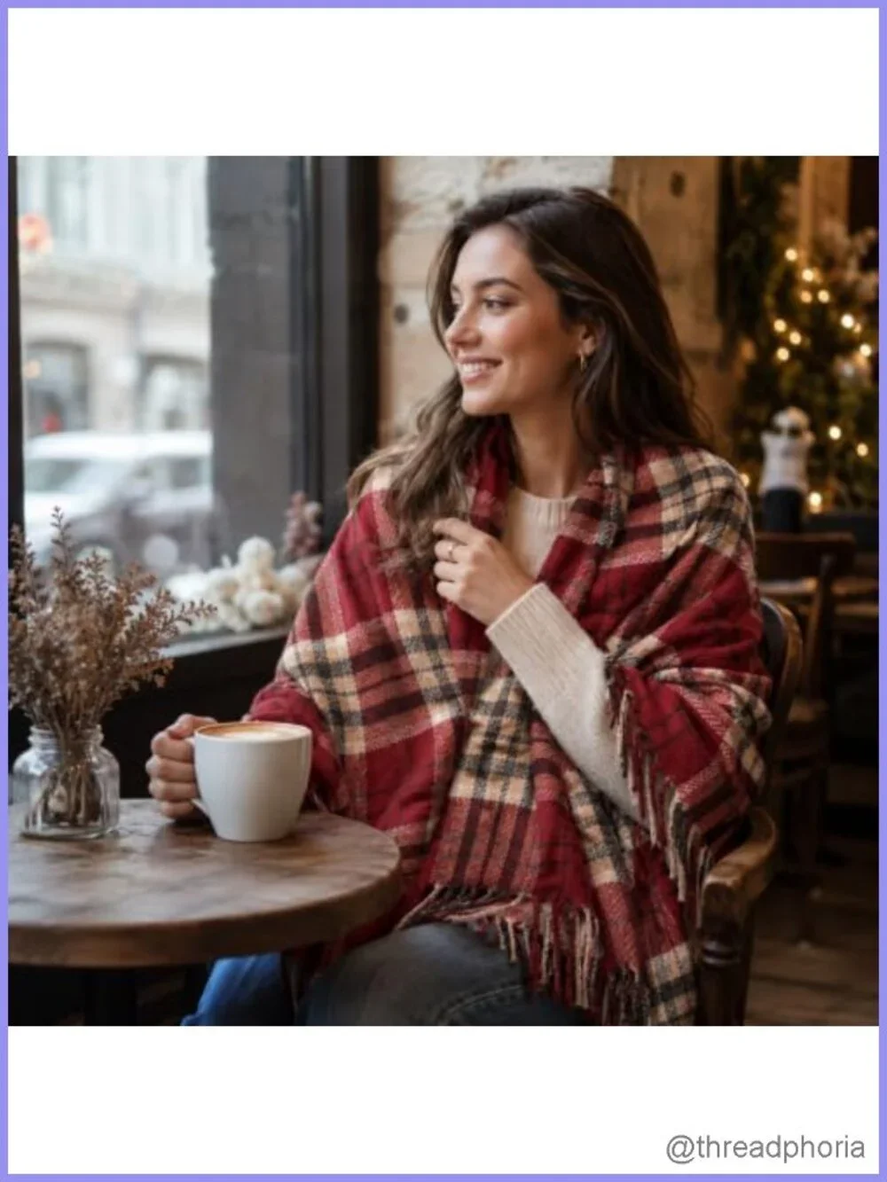 Classic Plaid Tassel Fringe Scarf Shawl Wrap Blanket Scarf for Women